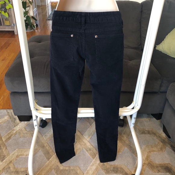 FREE PEOPLE BLACK CORDUROY SKINNY LEG PANTS - Picture 4 of 8